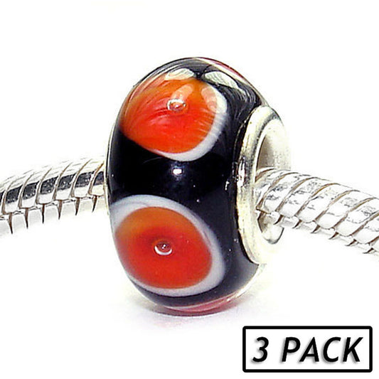 Coastal Collection Silver Glass Beads (3 Pack) - Orange Julius