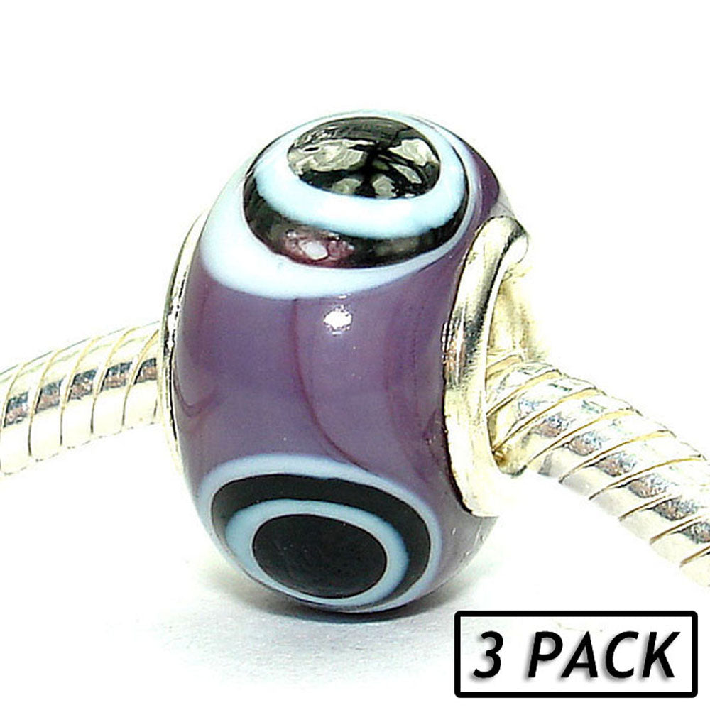 Pacific Beads Silver Plated Glass Beads (3 Pack) - Apple of my Eye