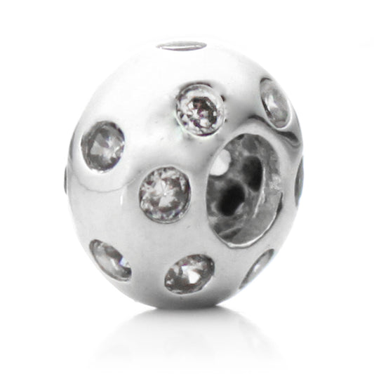 Pacific Beads Silver Plated Crystal Bead - "Disco Night" Crystal