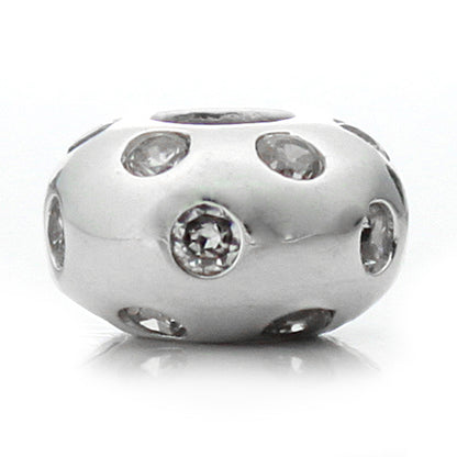 Pacific Beads Silver Plated Crystal Bead - "Disco Night" Crystal