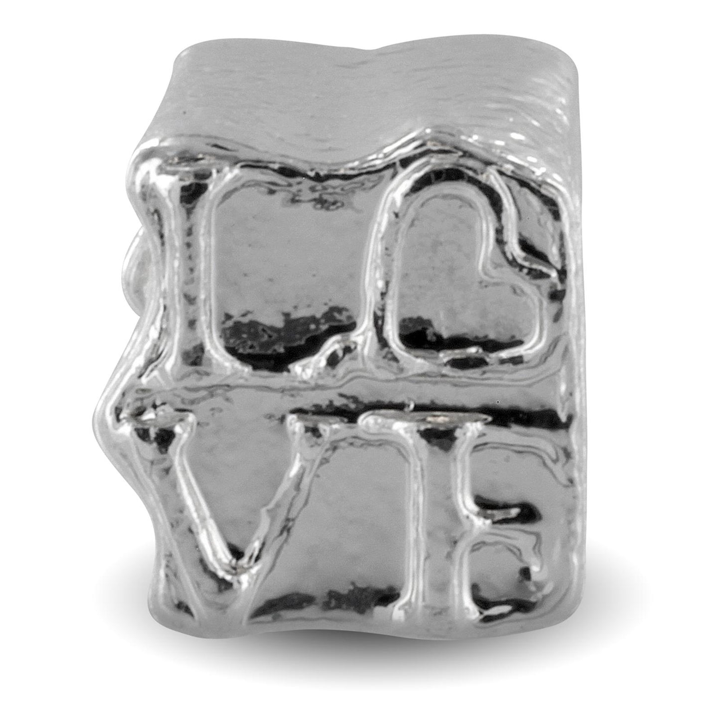 Block Formation Love Silver Plated Bead