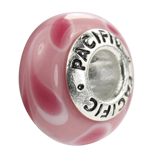 925 Sterling Silver Murano Glass Bead - Watermelon Tango