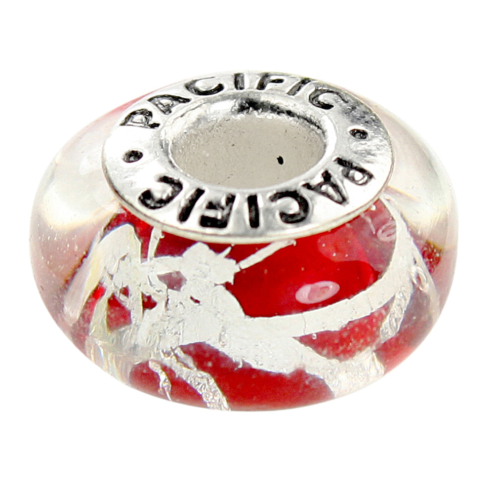 925 Sterling Silver Murano Glass Bead - Really Red