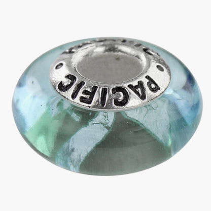 925 Sterling Silver Murano Glass Bead - Sea Foam