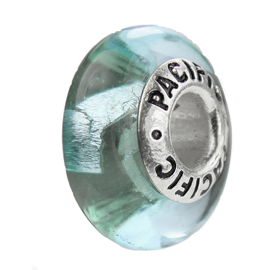 925 Sterling Silver Murano Glass Bead - Sea Foam