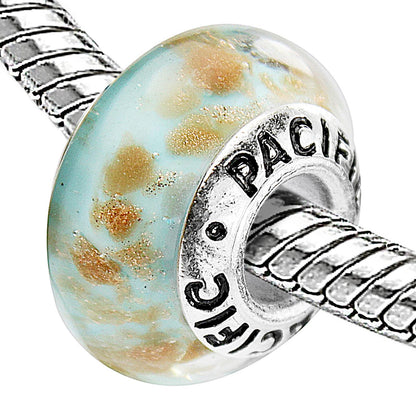 925 Sterling Silver Murano Glass Bead - Cottage in Maine