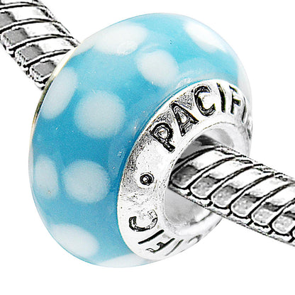 925 Sterling Silver Murano Glass Bead - Polka Dot Bikini