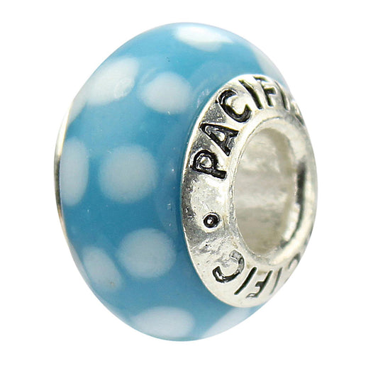 925 Sterling Silver Murano Glass Bead - Polka Dot Bikini