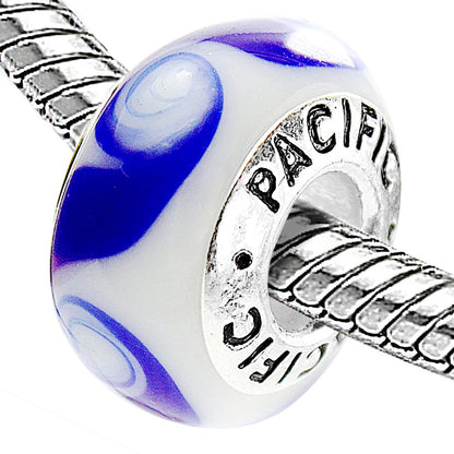 925 Sterling Silver Murano Glass Bead - Jolla Blue