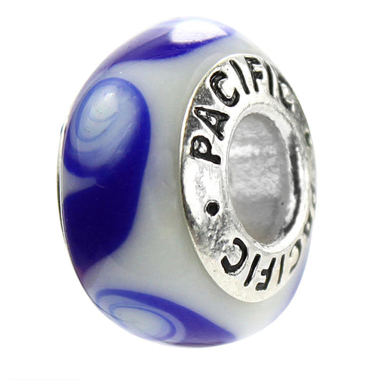 925 Sterling Silver Murano Glass Bead - Jolla Blue