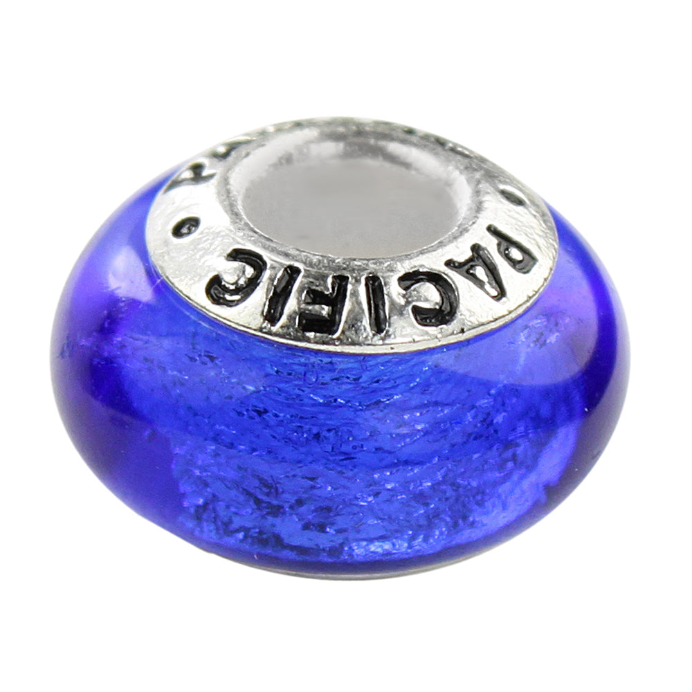 925 Sterling Silver Murano Glass Bead - Aruba Blue