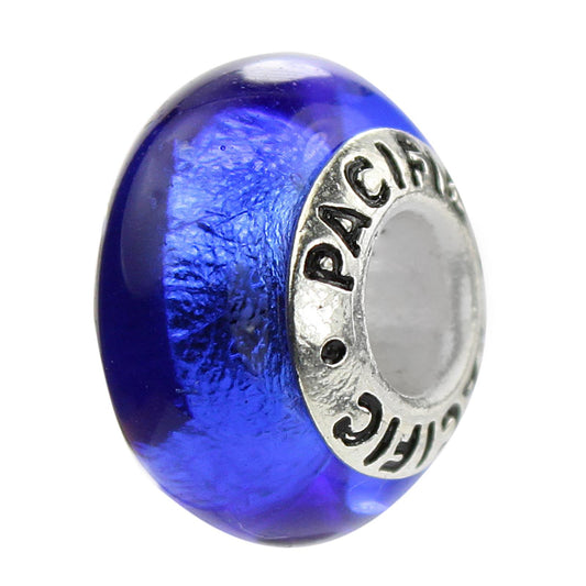 925 Sterling Silver Murano Glass Bead - Aruba Blue