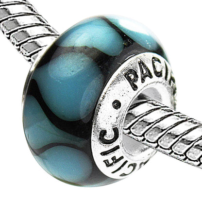 925 Sterling Silver Murano Glass Bead - Raindrops on Roses
