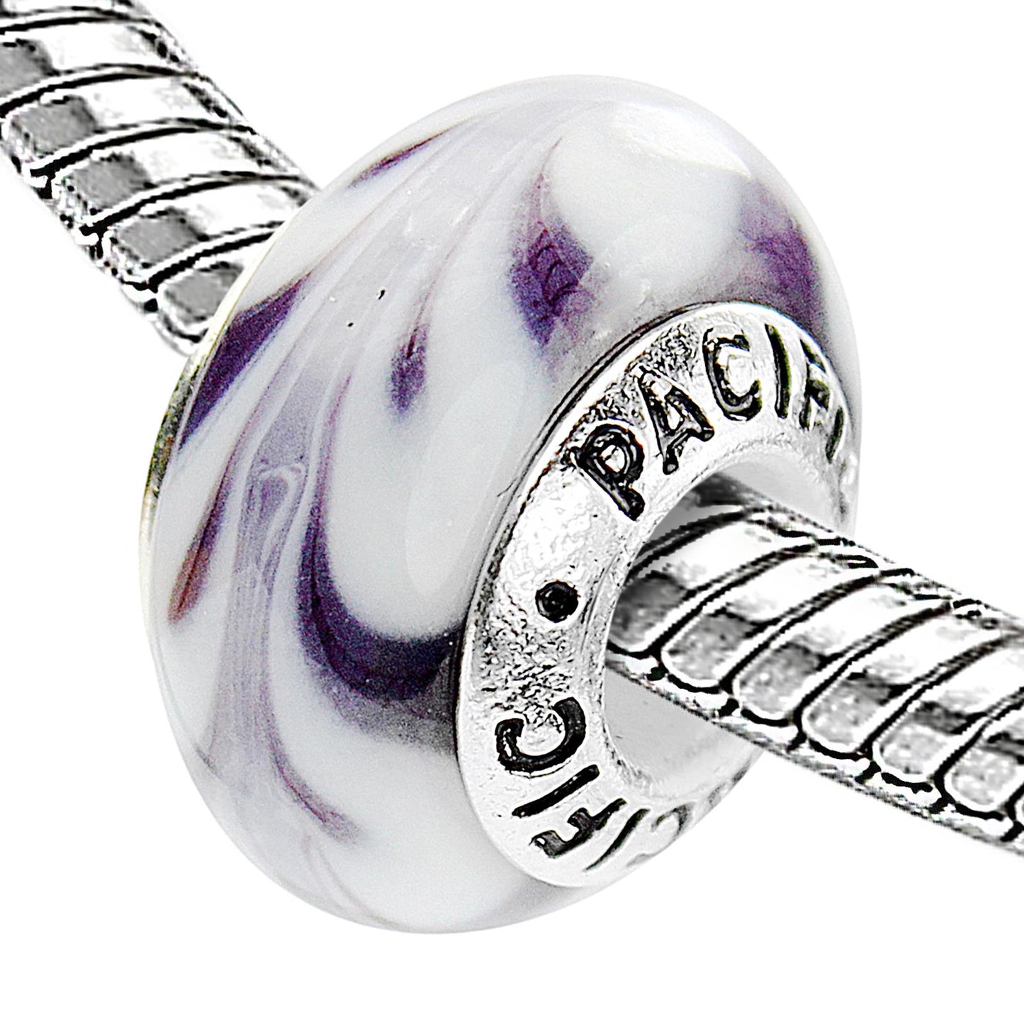 925 Sterling Silver Murano Glass Bead - Plum it Up