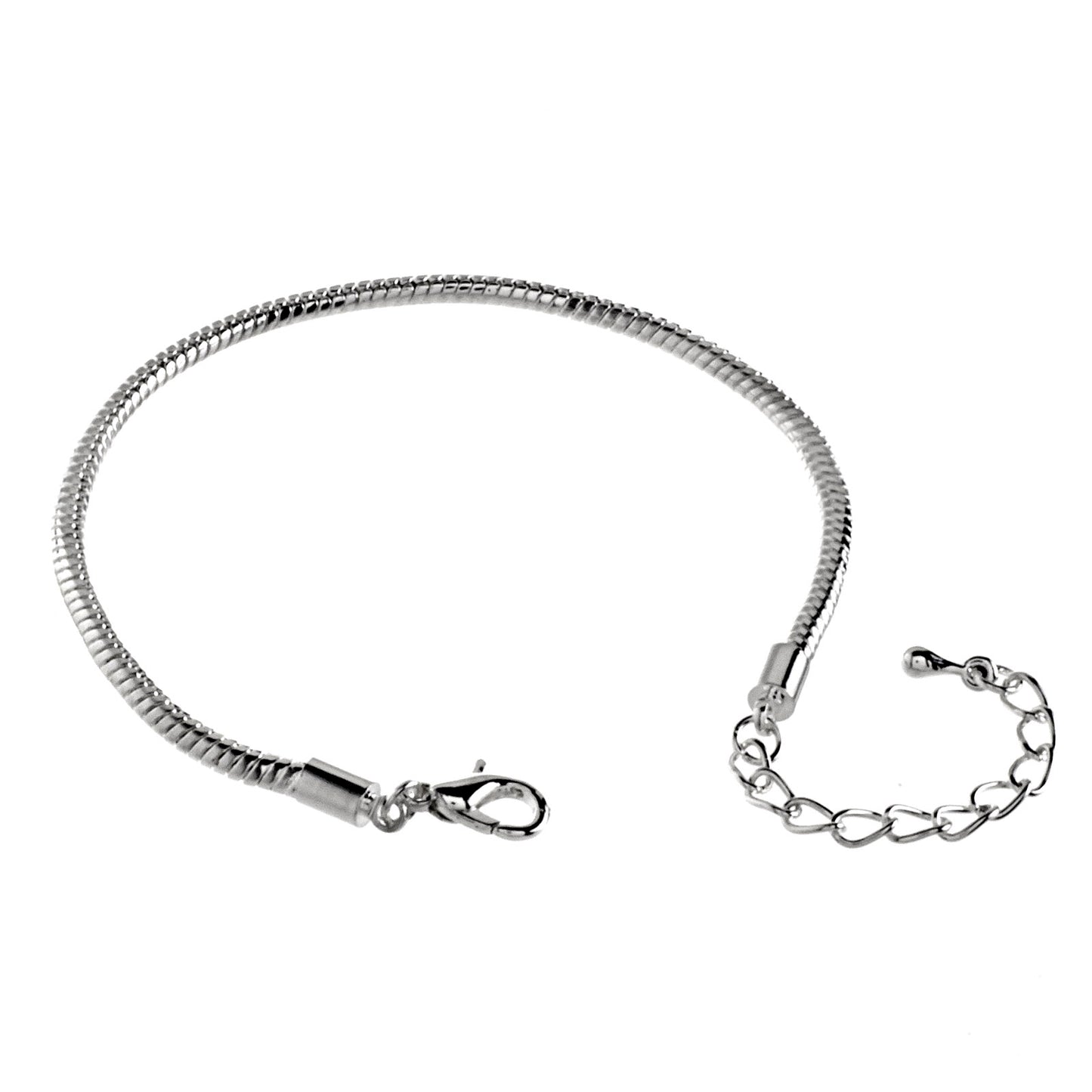 ELYA Women's Silver Plated Snake Chain Charm Bracelet with Extension