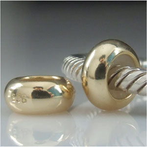 Gold Plated Sterling Silver Polished Rubber Stopper