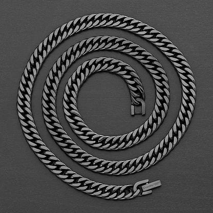 Crucible Jewelry Men's 8mm Wide Stainless Steel 8mm Cuban Chain Necklace