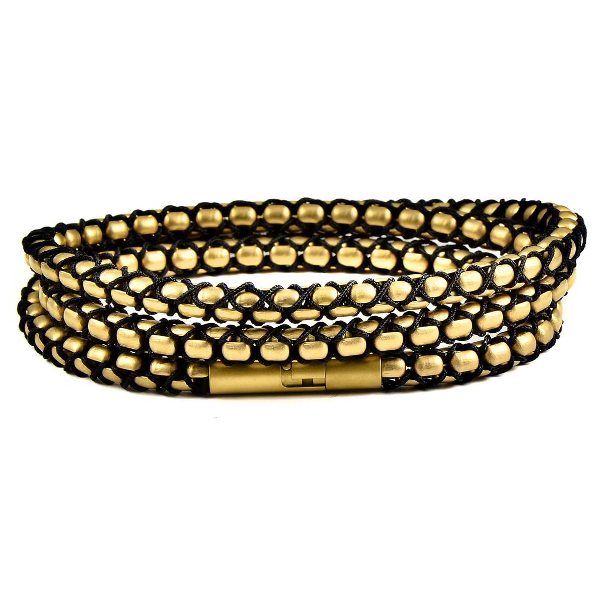 Matte Finish Stainless Steel Box Chain with Black Nylon Cord - 26"