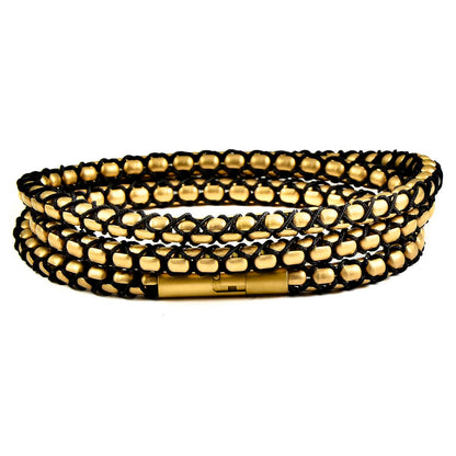 Matte Finish Stainless Steel Box Chain with Black Nylon Cord - 26"
