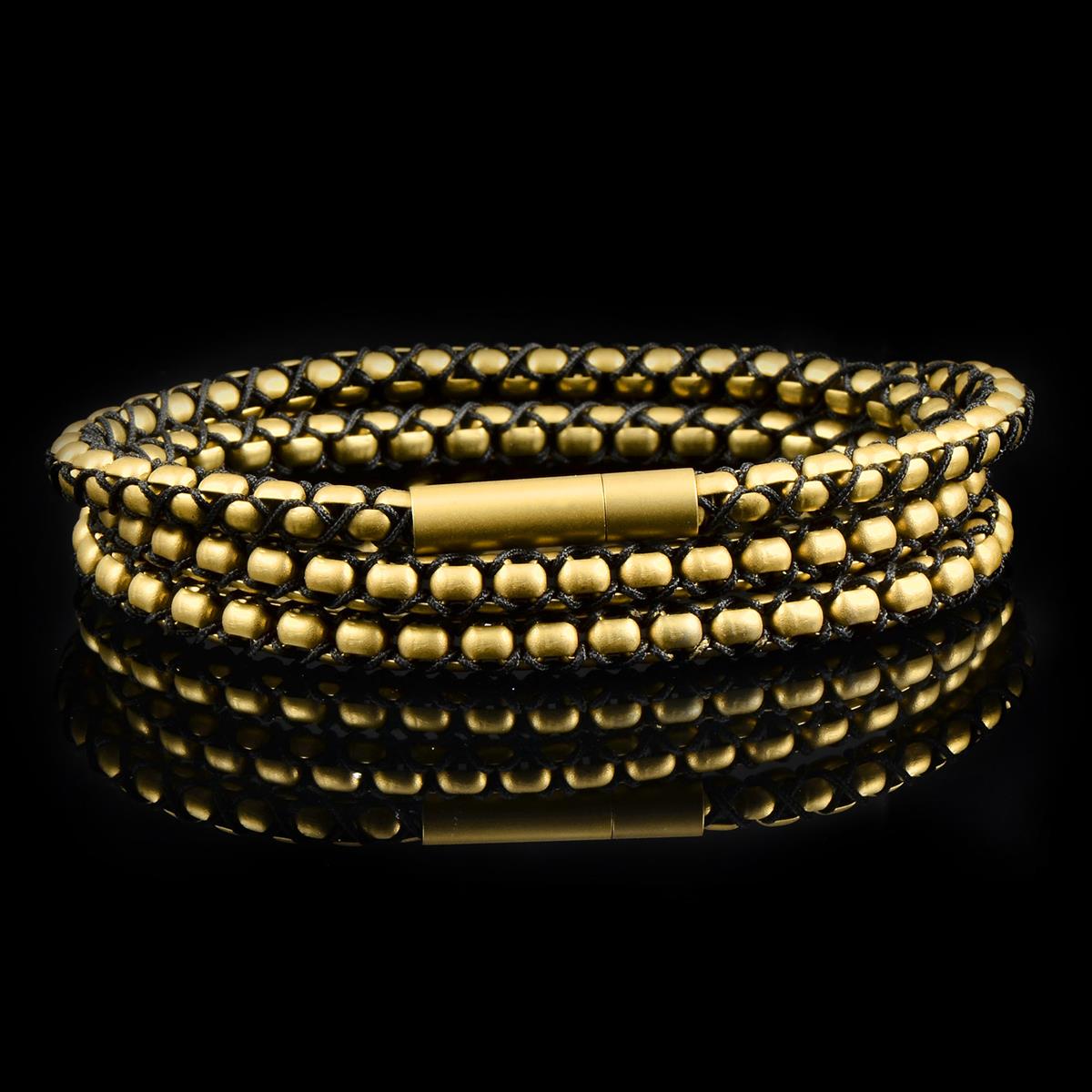 Matte Finish Stainless Steel Box Chain with Black Nylon Cord - 26"