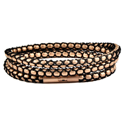 Matte Finish Stainless Steel Box Chain with Black Nylon Cord - 26"