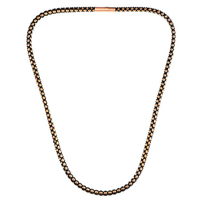 Matte Finish Stainless Steel Box Chain with Black Nylon Cord - 26"