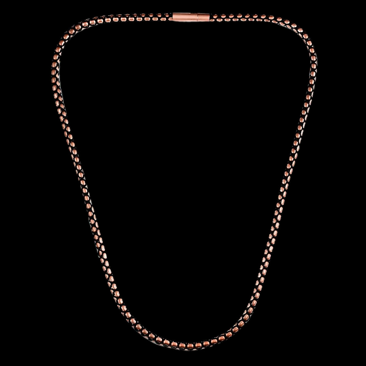 Matte Finish Stainless Steel Box Chain with Black Nylon Cord - 26"