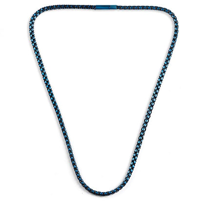 Matte Finish Stainless Steel Box Chain with Black Nylon Cord - 26"