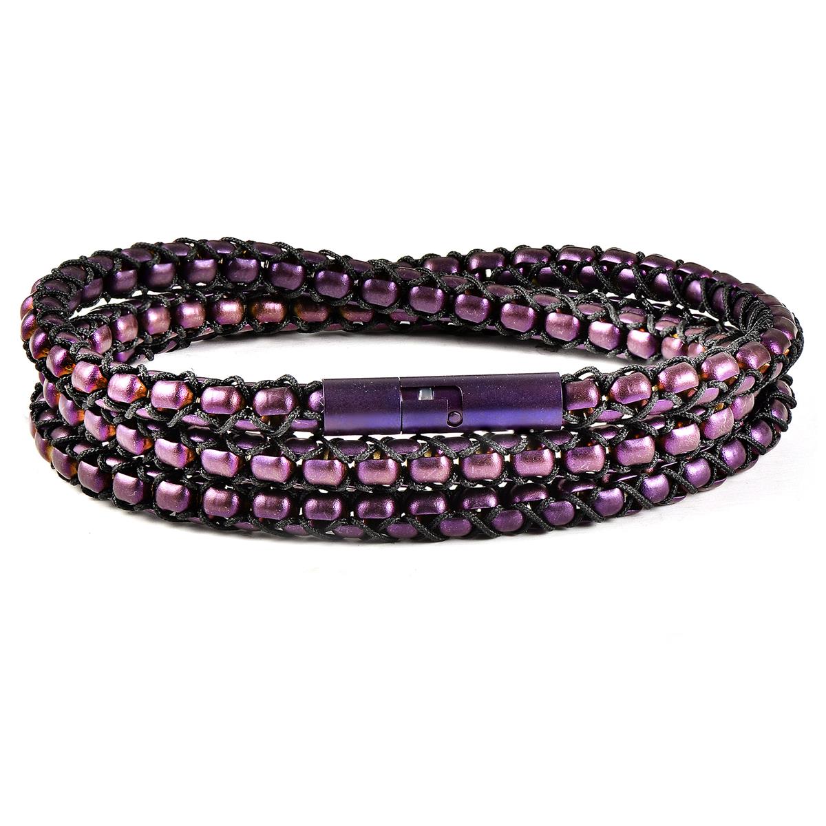 Matte Finish Stainless Steel Box Chain with Black Nylon Cord - 26"