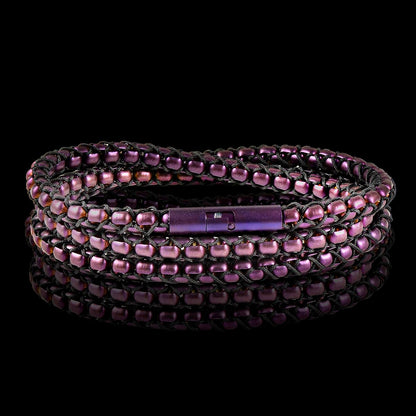 Matte Finish Stainless Steel Box Chain with Black Nylon Cord - 26"