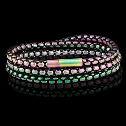 Matte Finish Stainless Steel Box Chain with Black Nylon Cord - 26"