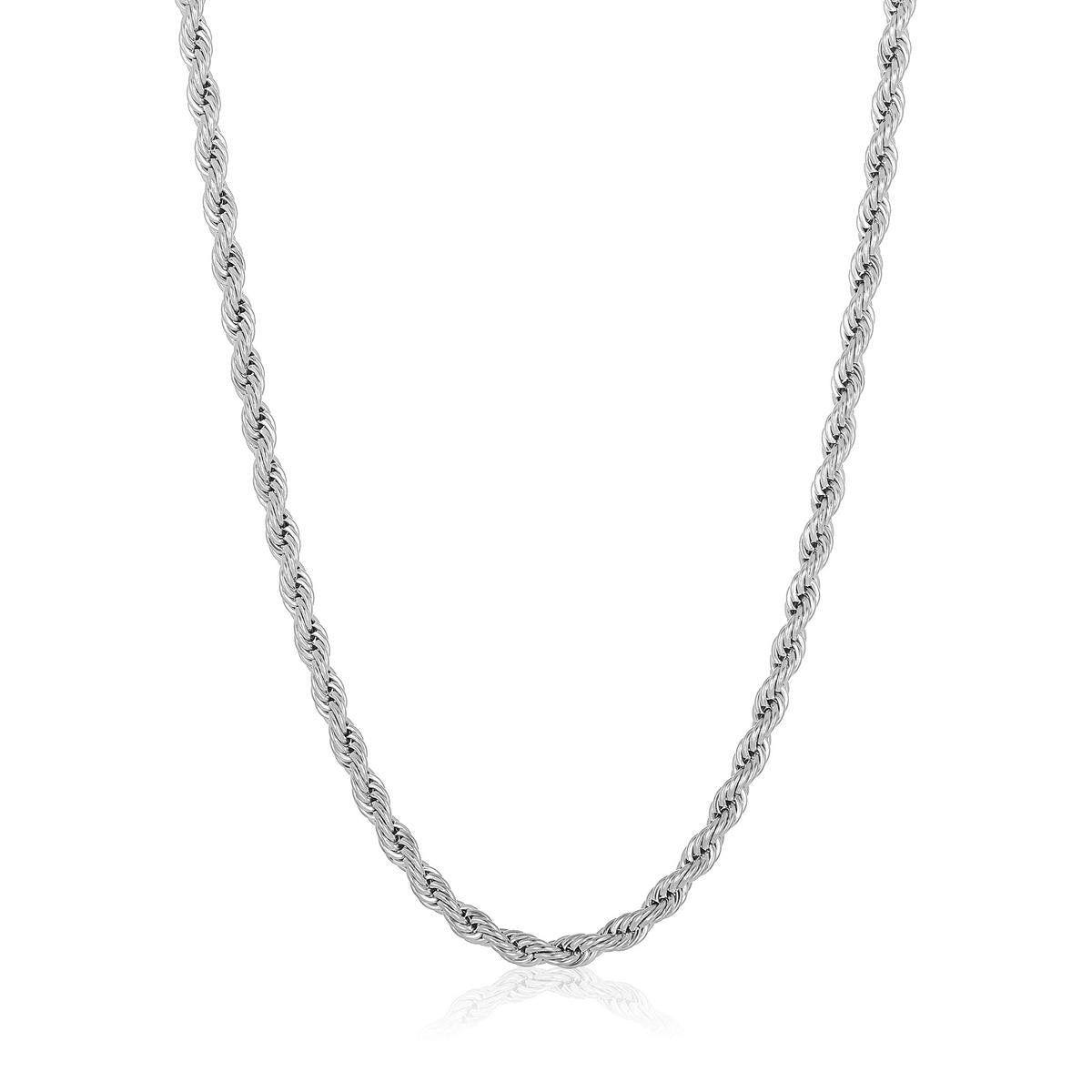 Men's 6mm Rope Chain Stainless Steel Necklace - 26"