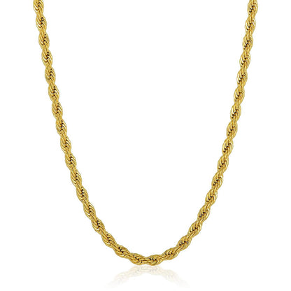 Men's 6mm Rope Chain Stainless Steel Necklace - 26"