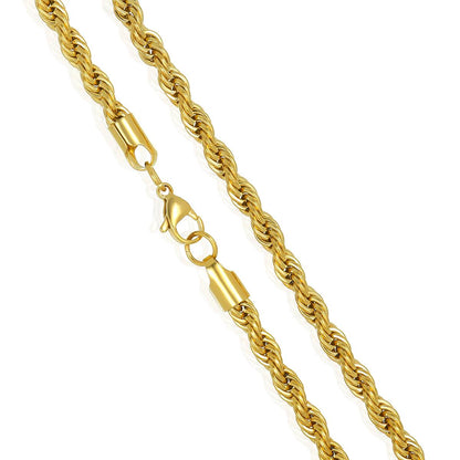 Men's 6mm Rope Chain Stainless Steel Necklace - 26"