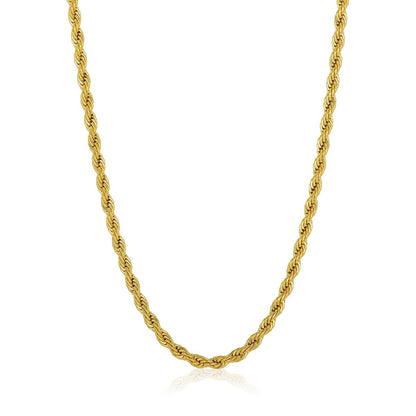 Men's 6mm Rope Chain Stainless Steel Necklace - 26"