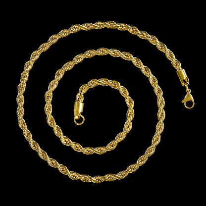 Men's 6mm Rope Chain Stainless Steel Necklace - 26"