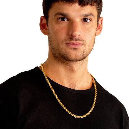 Men's 6mm Rope Chain Stainless Steel Necklace - 26"