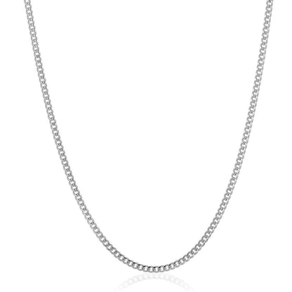 Men's 3.5mm Rounded Curb Chain Stainless Steel Necklace - 22"