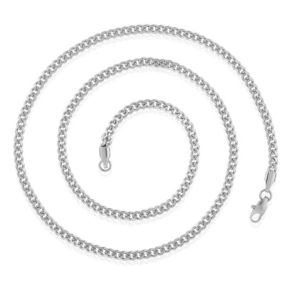 Men's 3.5mm Rounded Curb Chain Stainless Steel Necklace - 22"