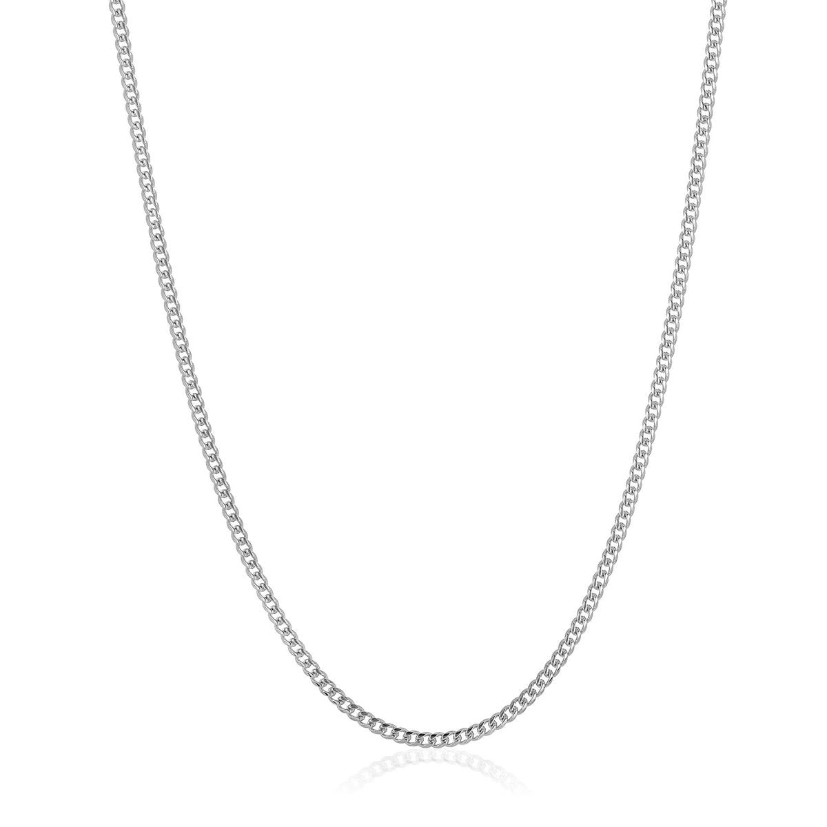 Men's 3.5mm Rounded Curb Chain Stainless Steel Necklace - 22"