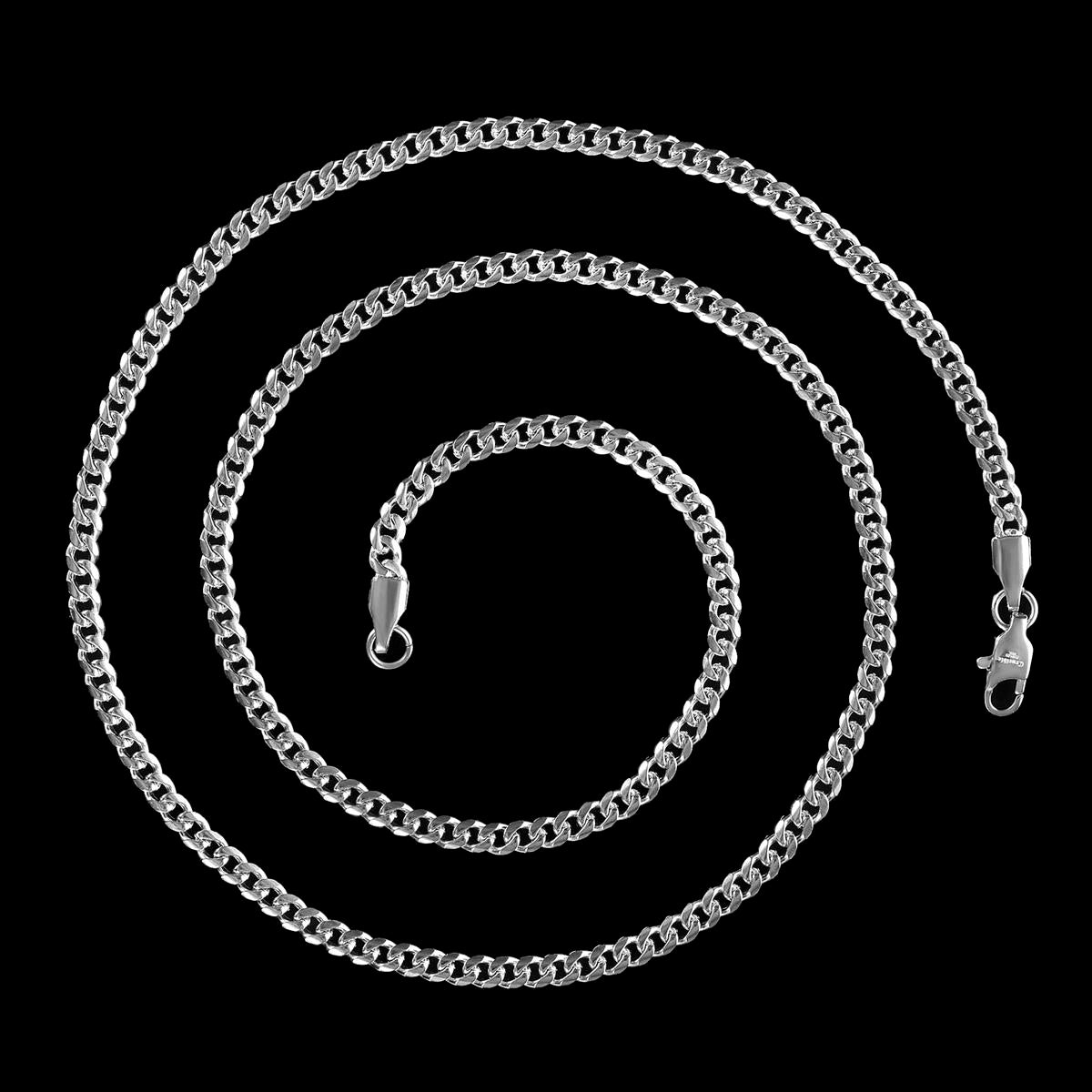Men's 3.5mm Rounded Curb Chain Stainless Steel Necklace - 22"
