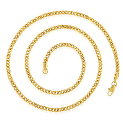 Men's 3.5mm Rounded Curb Chain Stainless Steel Necklace - 22"