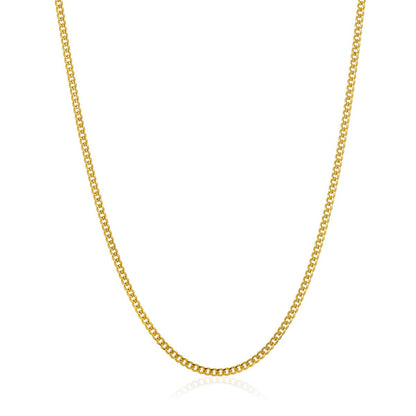 Men's 3.5mm Rounded Curb Chain Stainless Steel Necklace - 22"