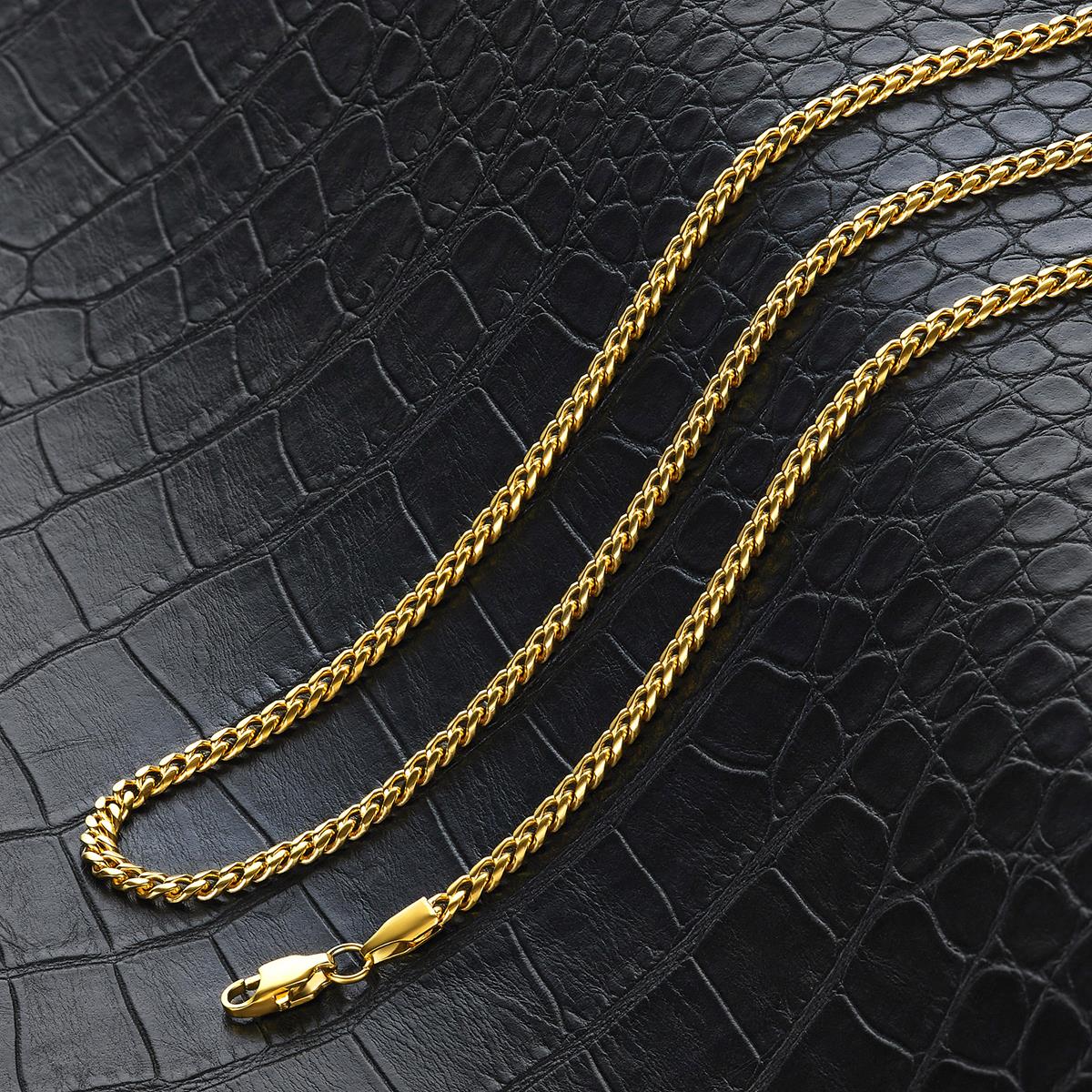 Men's 3.5mm Rounded Curb Chain Stainless Steel Necklace - 22"
