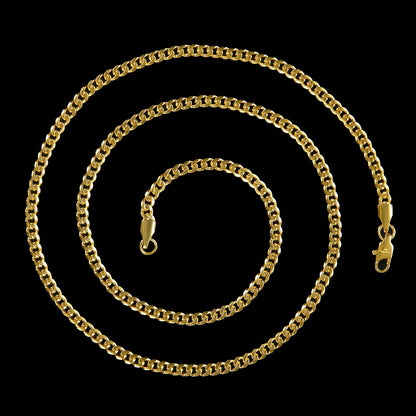 Men's 3.5mm Rounded Curb Chain Stainless Steel Necklace - 22"