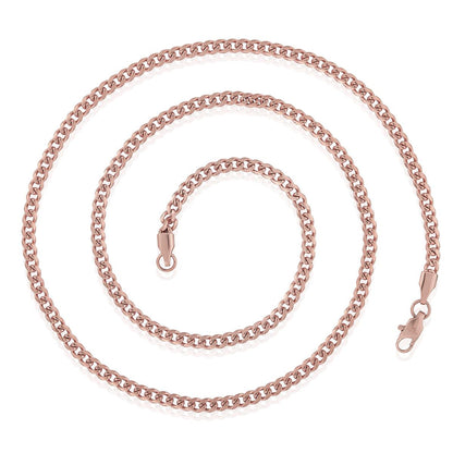 Men's 3.5mm Rounded Curb Chain Stainless Steel Necklace - 22"
