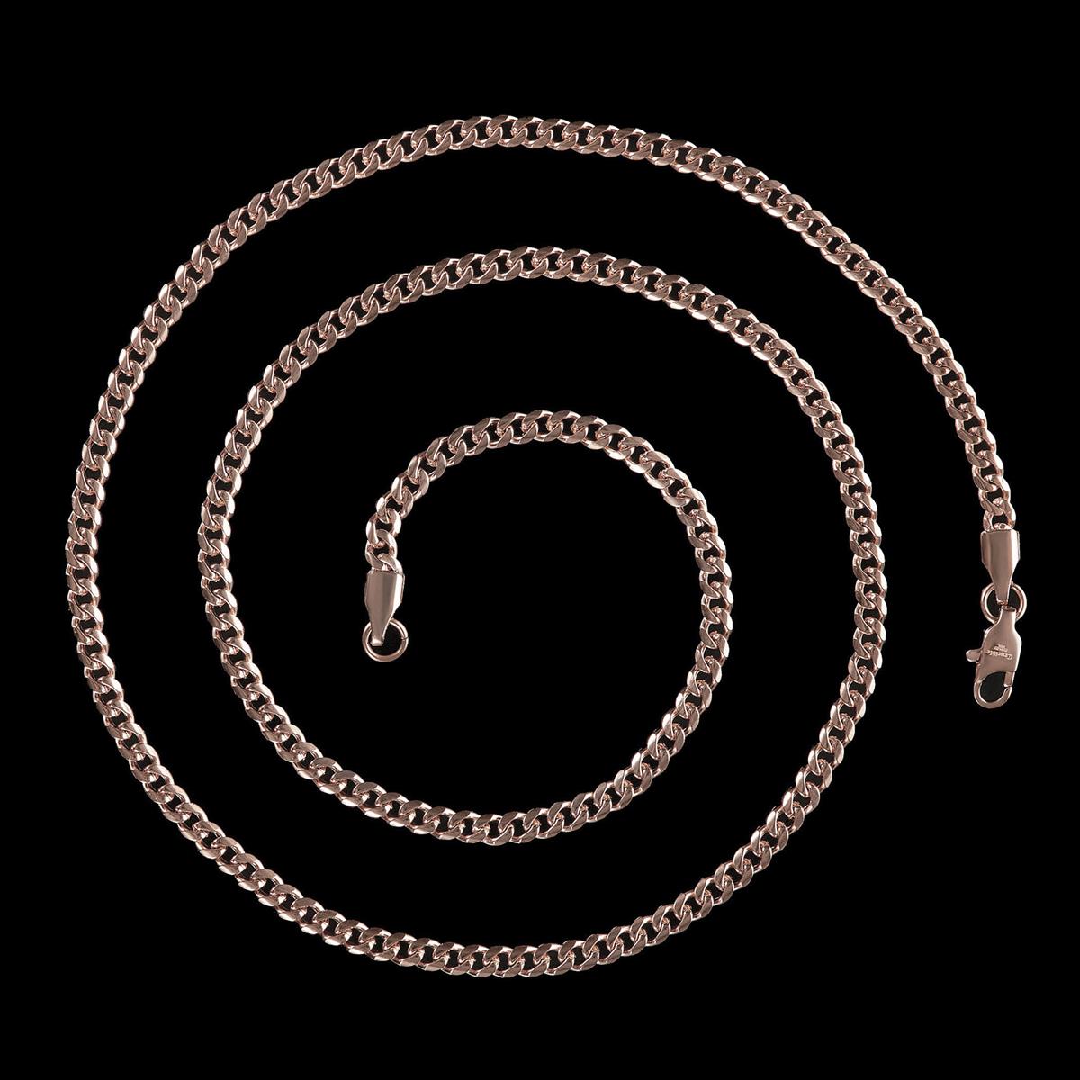 Men's 3.5mm Rounded Curb Chain Stainless Steel Necklace - 22"