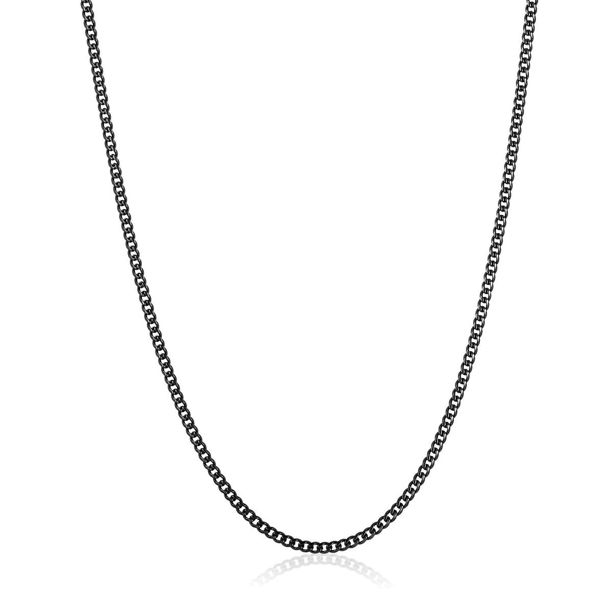 Men's 3.5mm Rounded Curb Chain Stainless Steel Necklace - 22"