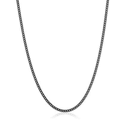 Men's 3.5mm Rounded Curb Chain Stainless Steel Necklace - 22"
