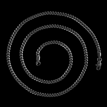 Men's 3.5mm Rounded Curb Chain Stainless Steel Necklace - 22"